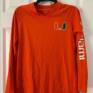 University of Miami Nike Dri Fit Long Sleeve
